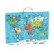 Puzzle magnetic Viga Toys World Map cu panou de marcat &icirc;n engleză (44508EN)