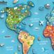 Puzzle magnetic Viga Toys World Map cu panou de marcat &icirc;n engleză (44508EN)