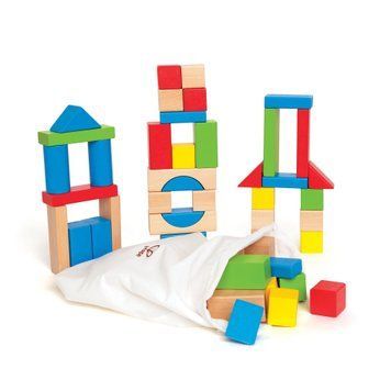 Un set de blocuri din lemn colorate Hape (E0409)
