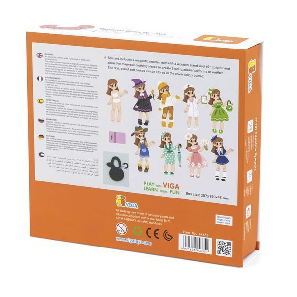 Joc magnetic Viga Toys Dress up a girl (44635) 44635 fotografie