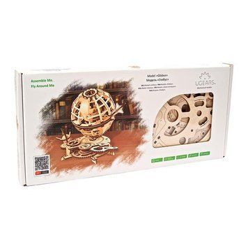 Дерев'яний механічний 3D конструктор Ugears Глобус (70128) 70128 фото