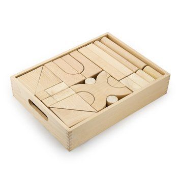 Set blocuri din lemn Viga Toys nevopsit 48 buc. (59166)