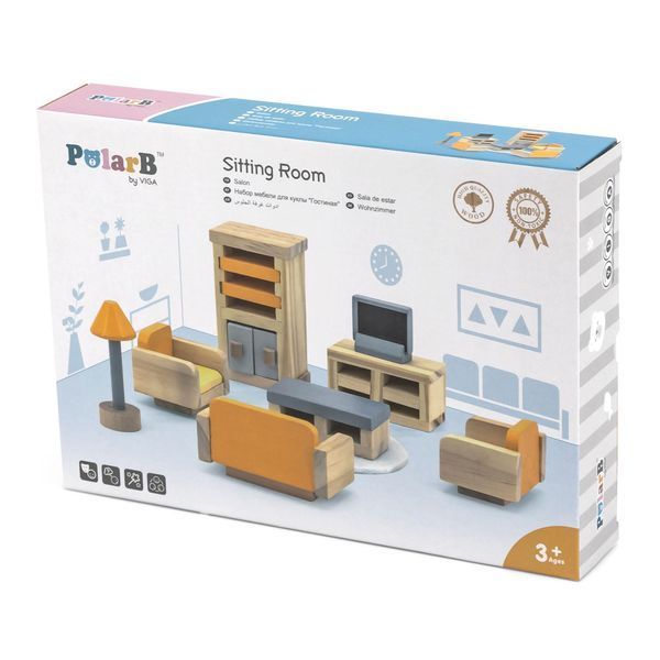Mobilier din lemn pentru păpuși Viga Toys PolarB Living (44037) 44037 fotografie