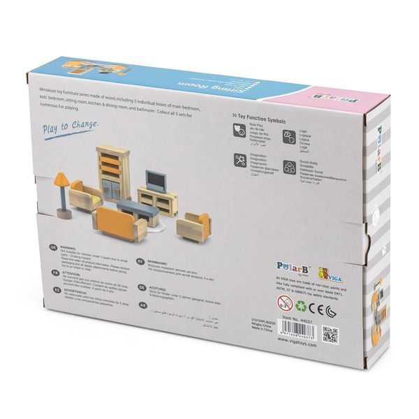 Mobilier din lemn pentru păpuși Viga Toys PolarB Living (44037) 44037 fotografie
