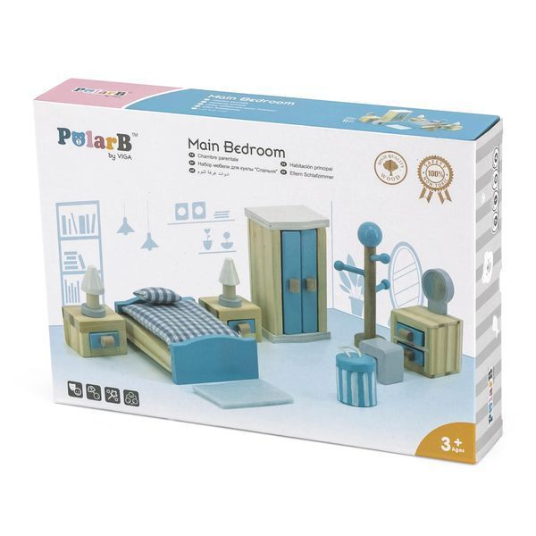 Mobilier din lemn pentru păpuși Viga Toys PolarB Dormitor (44035) 44035 fotografie