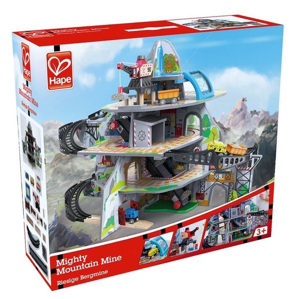 Hape Toy Railway Mină montană cu mai multe niveluri cu accesorii (E3753)