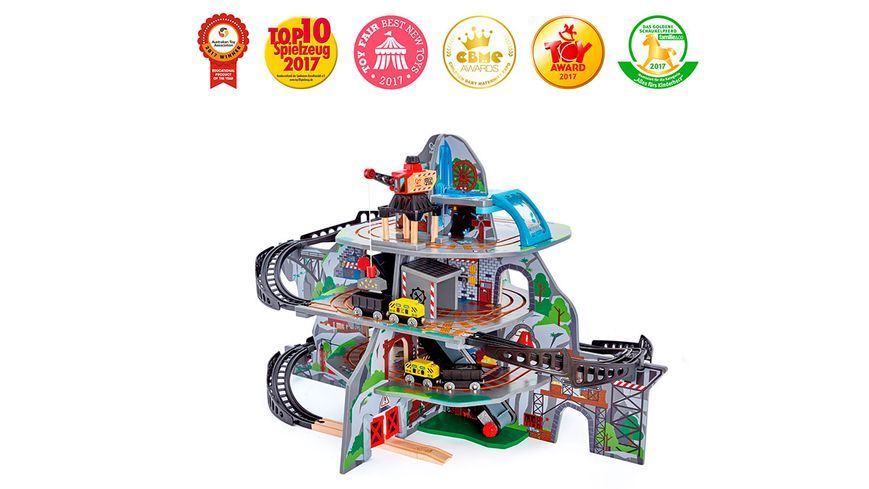 Hape Toy Railway Mină montană cu mai multe niveluri cu accesorii (E3753)