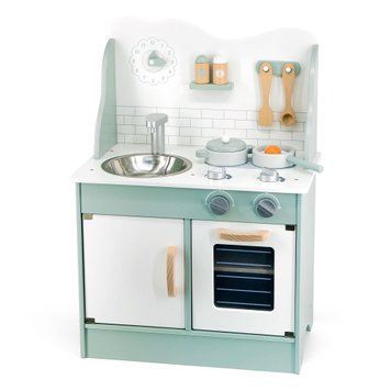Bucătărie din lemn pentru copii cu accesorii Viga Toys PolarB verde (44048)