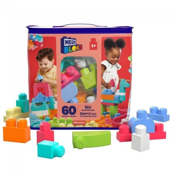 Конструктор Mega Bloks First Builders рожевий у мішку 60 деталей (DCH54) DCH54 фото