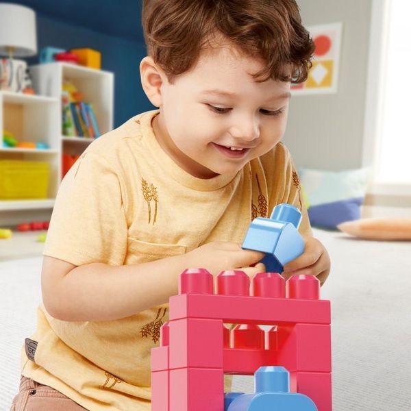Конструктор Mega Bloks First Builders рожевий у мішку 60 деталей (DCH54) DCH54 фото