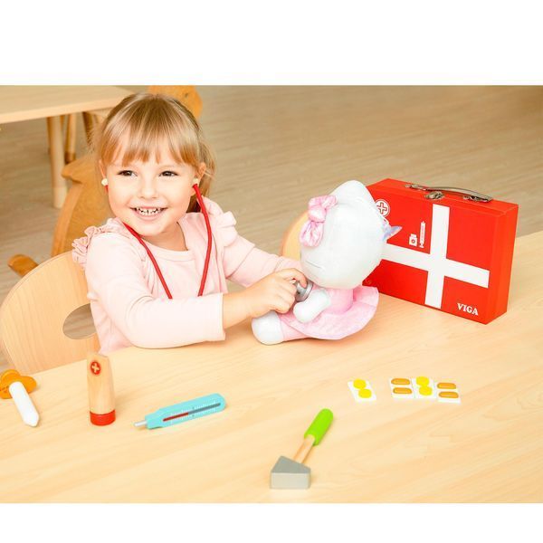 Set de jocuri din lemn Viga Toys Valisa doctorului (50530) 50530 fotografie