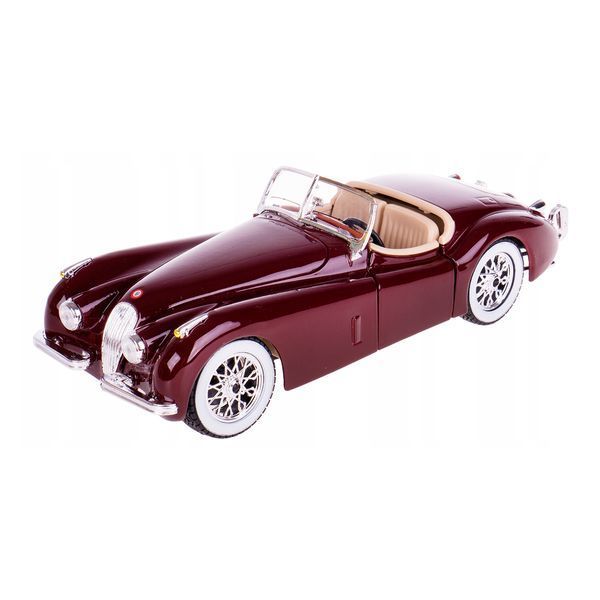 Model de mașină - JAGUAR XK 120 (1951) (cireș asortat, argintiu, 1:24) 18-22018 fotografie